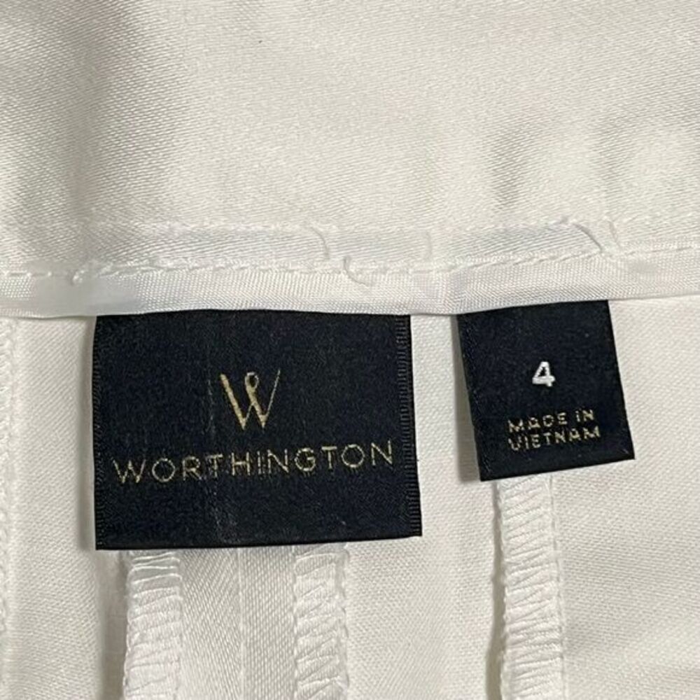 Worthington White Cotton Blend Tailored Shorts Women's Summer Casual‎ Size 4 - Picture 2 of 9